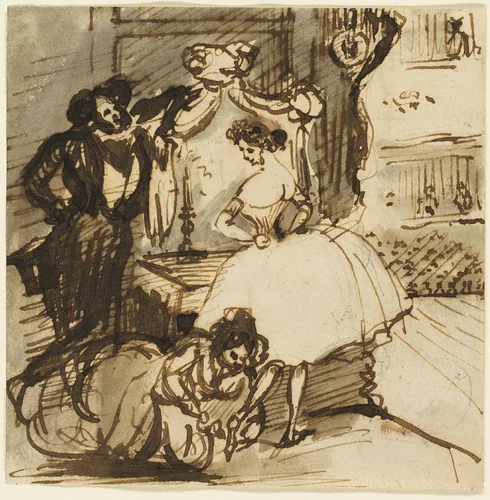 After the Ballet by Constantin Guys, drawing, 1822-1892