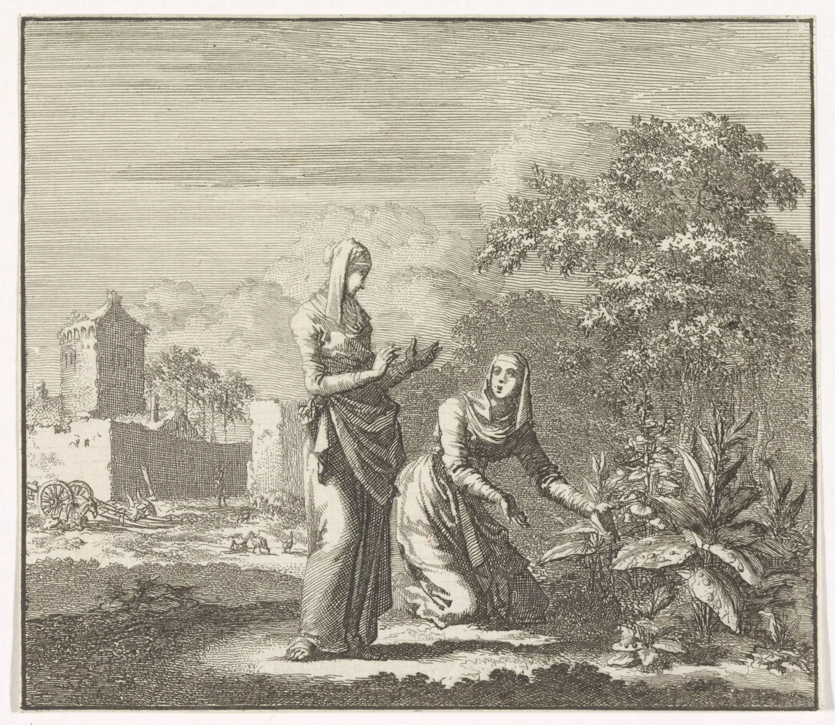 Embleem: dauw by Jan Luyken, print, 1695-1705