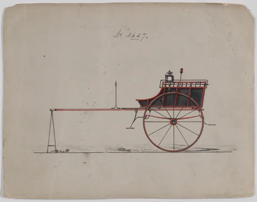 Whitechapel Cart #3627 by Brewster & Co., drawing, 1880