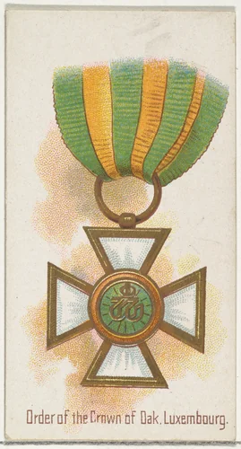 Order of the Crown of Oak, Luxembourg, from the World's Decorations series (N30) for Allen & Ginter Cigarettes by Allen & Ginter, print, 1890
