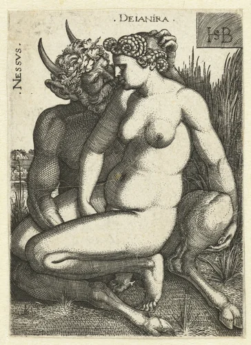 Nessus en Deïnira by Unknown, print, 1510-1550