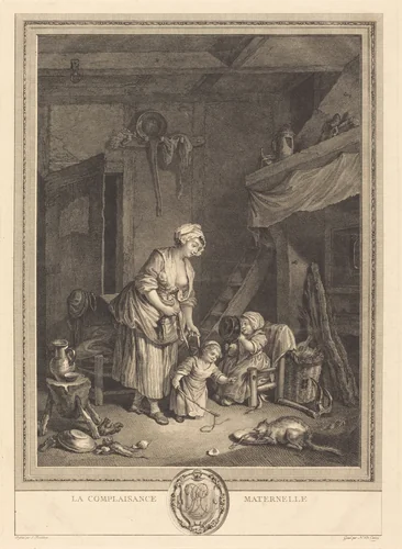 La Complaisance maternelle by Nicolas Delaunay; Sigmund Freudenberger, print, 1776