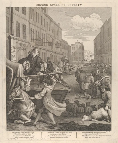 The Second Stage of Cruelty (The Four Stages of Cruelty) by William Hogarth, print, 1751