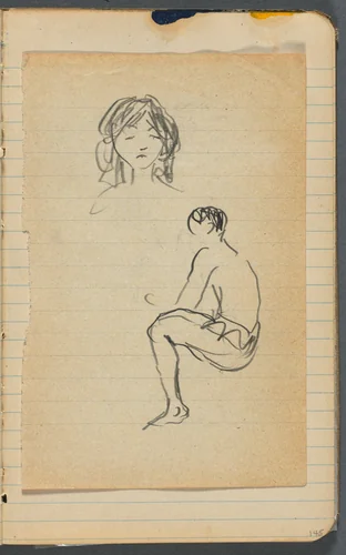 Sketchbook, loose shet between pgs. 144 & 145 by Maurice Prendergast, book, 1905-1910