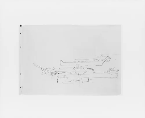 Sketches of Canoes (from Sketchbook X) by William Trost Richards, artwork, 1885