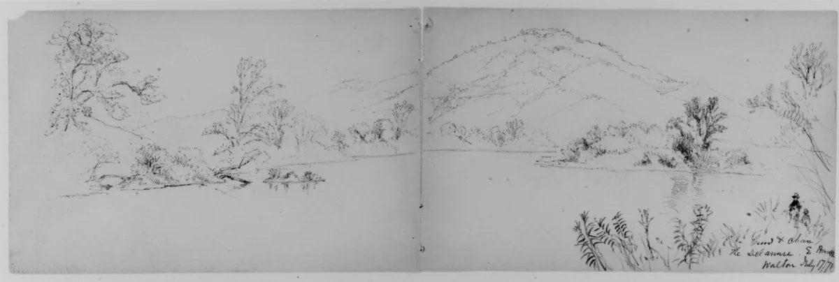 The Delaware, East Branch, Walton, 1871 (from Sketchbook) by Daniel Huntington, artwork, 1870