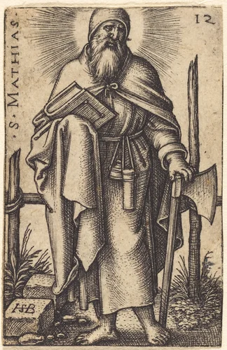 Saint Matthias by Sebald Beham, print, 1545-1546