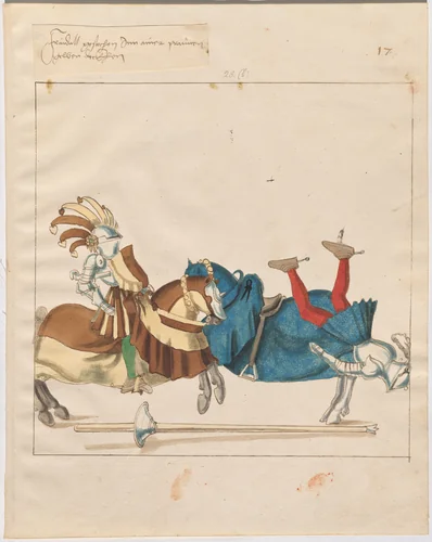 German Joust of Peace by German 16th Century, drawing, 1515