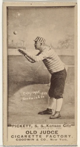 John Thomas Pickett, Shortstop, Kansas City Cowboys, from the Old Judge series (N172) for Old Judge Cigarettes by Goodwin & Company, photograph, 1888