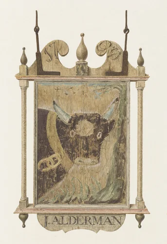 J. Alderman's Tavern Sign by John Matulis, index of american design, 1940