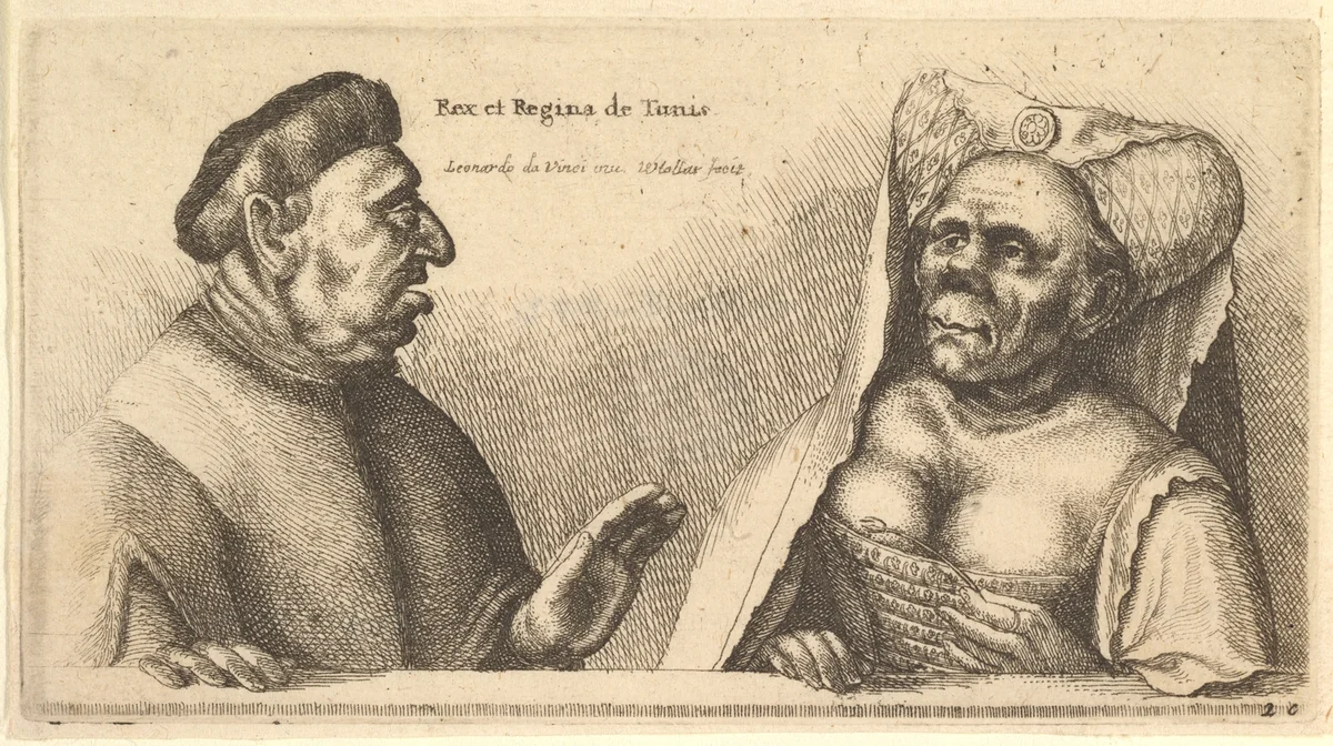 Rex et Regina de Tunis by Wenceslaus Hollar, print, 1645