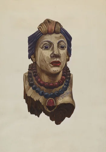 "Indian Princess" Figurehead by Mary E. Humes, index of american design, 1938