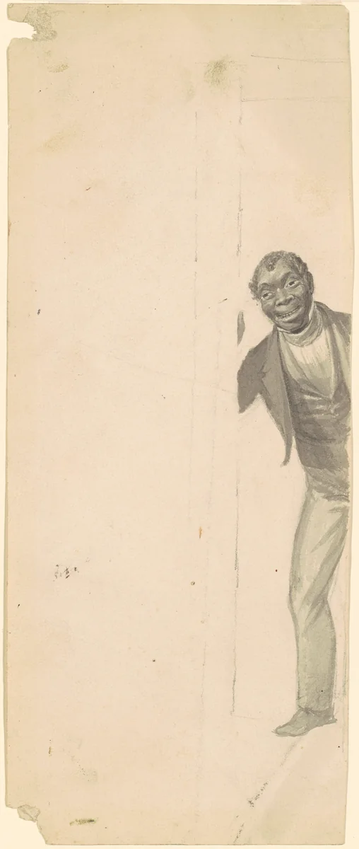 Man at a Doorway by James Goodwyn Clonney, drawing, 1840-1850