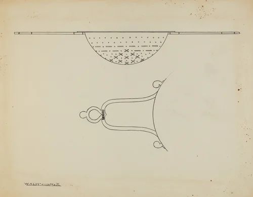 Silver Strainer by Kalamian Walton, index of american design, 1939