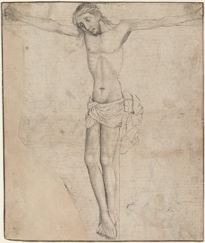 Christ on the Cross [recto] by Master of the Drapery Studies, drawing, 1474-1479