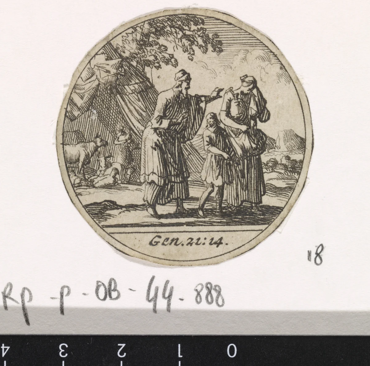 Hagar wordt weggezonden by Jan Luyken, print, 1700