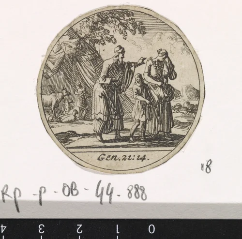 Hagar wordt weggezonden by Jan Luyken, print, 1700