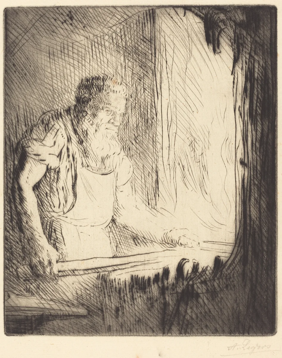 Blacksmith (Le forgeron) by Alphonse Legros, print, 1837-1911