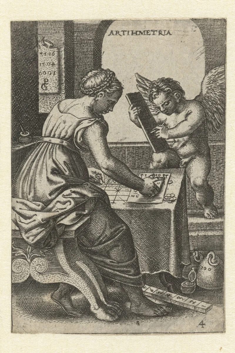 Rekenkunde by Unknown, print, 1539-1543