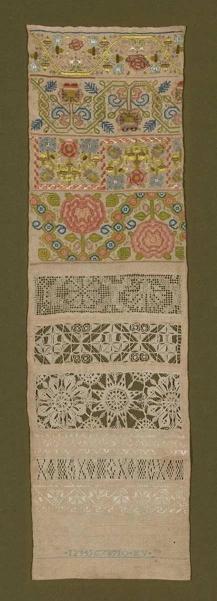 Sampler by Katherine Veren, textile, 1676