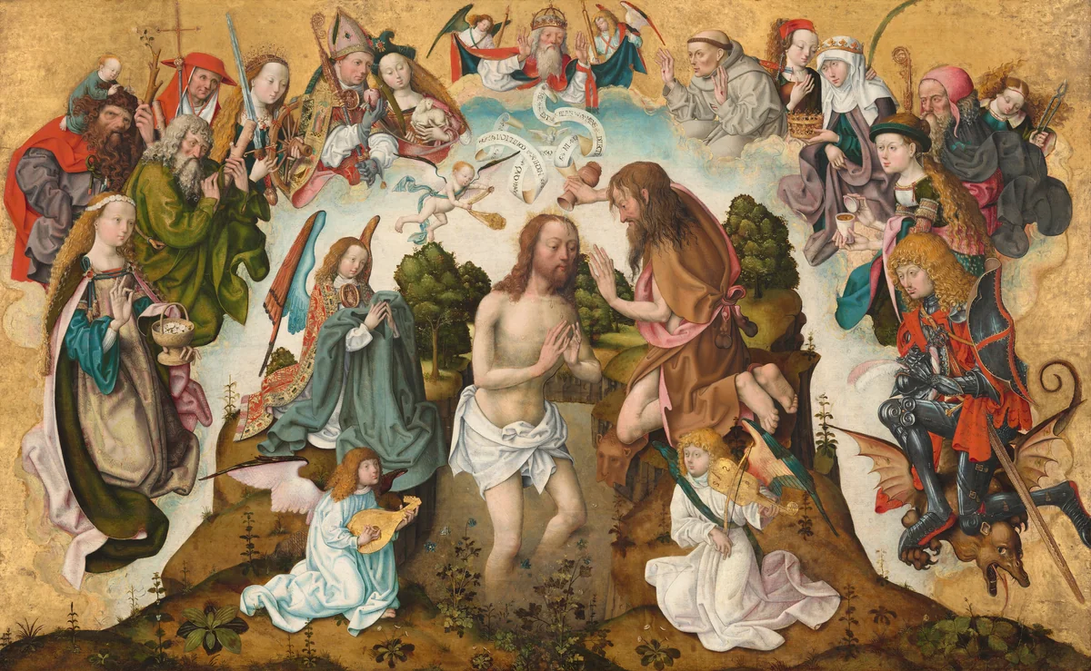 The Baptism of Christ by Master of the Saint Bartholomew Altar, painting, 1485-1500
