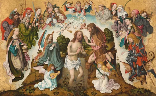 The Baptism of Christ by Master of the Saint Bartholomew Altar, painting, 1485-1500