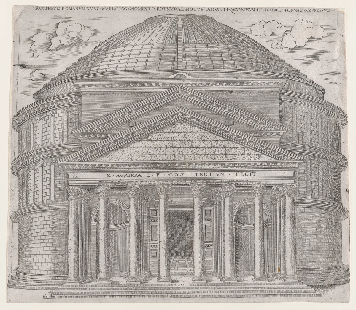 The Pantheon, from "Speculum Romanae Magnificentiae" by anonymous, print, 1530-1580
