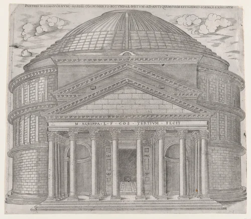 The Pantheon, from "Speculum Romanae Magnificentiae" by anonymous, print, 1530-1580