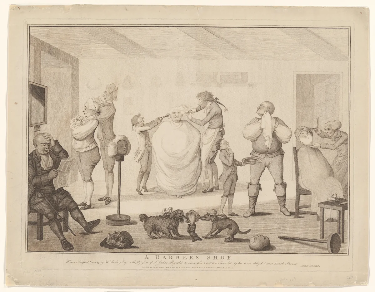 Een kapperszaak by anonymous, other, 1785