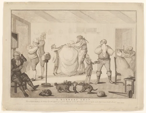 Een kapperszaak by anonymous, other, 1785