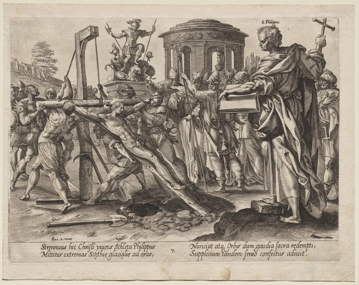 St. Philippus by Hendrick Goltzius, print, 1573-1583