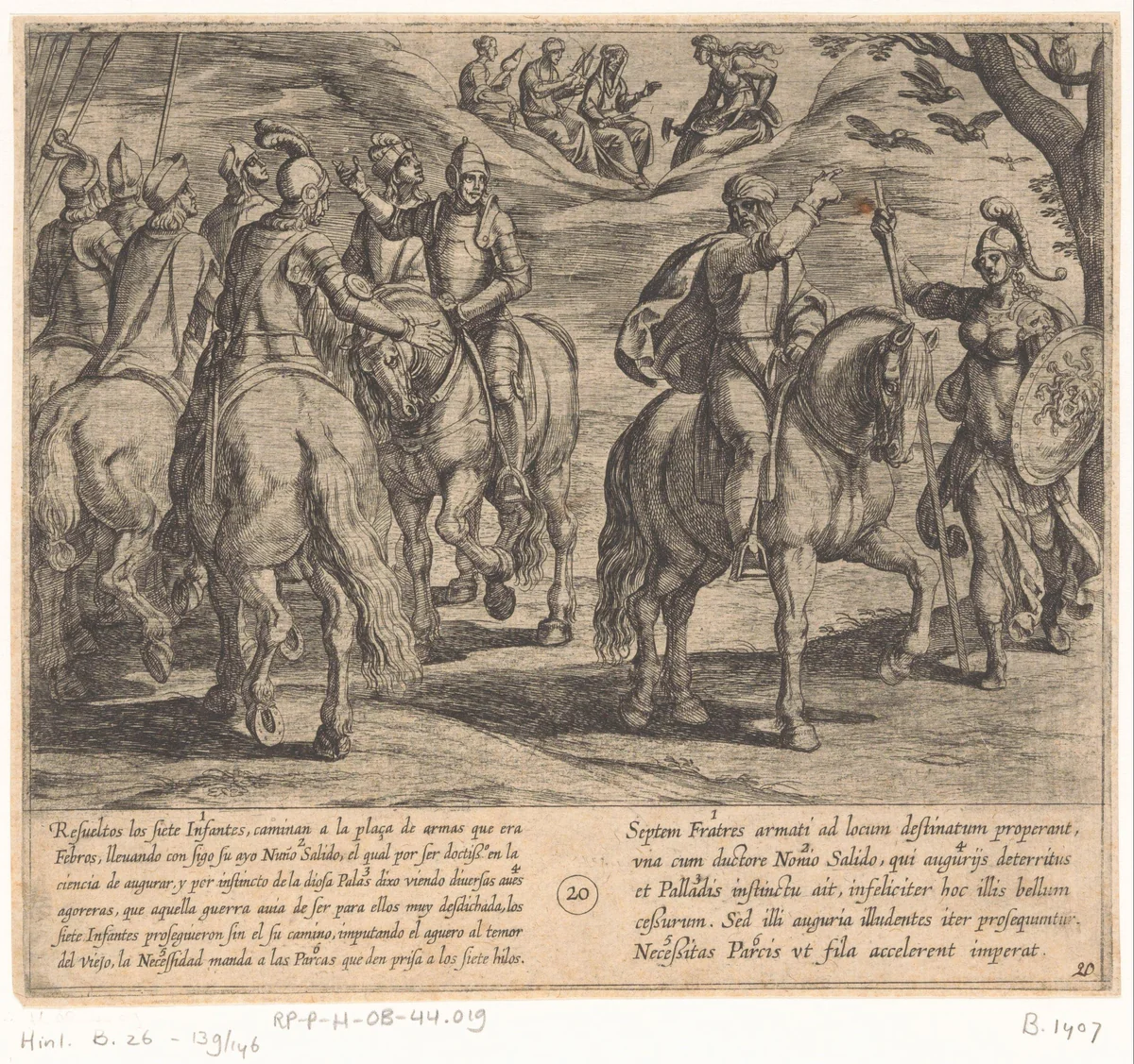 Nuño Salido ziet slechte voortekenen voor de zonen van Lara in deze oorlog by Antonio Tempesta, print, 1612