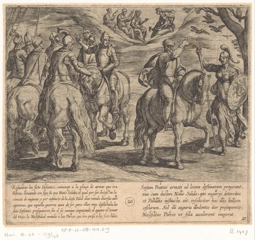 Nuño Salido ziet slechte voortekenen voor de zonen van Lara in deze oorlog by Antonio Tempesta, print, 1612