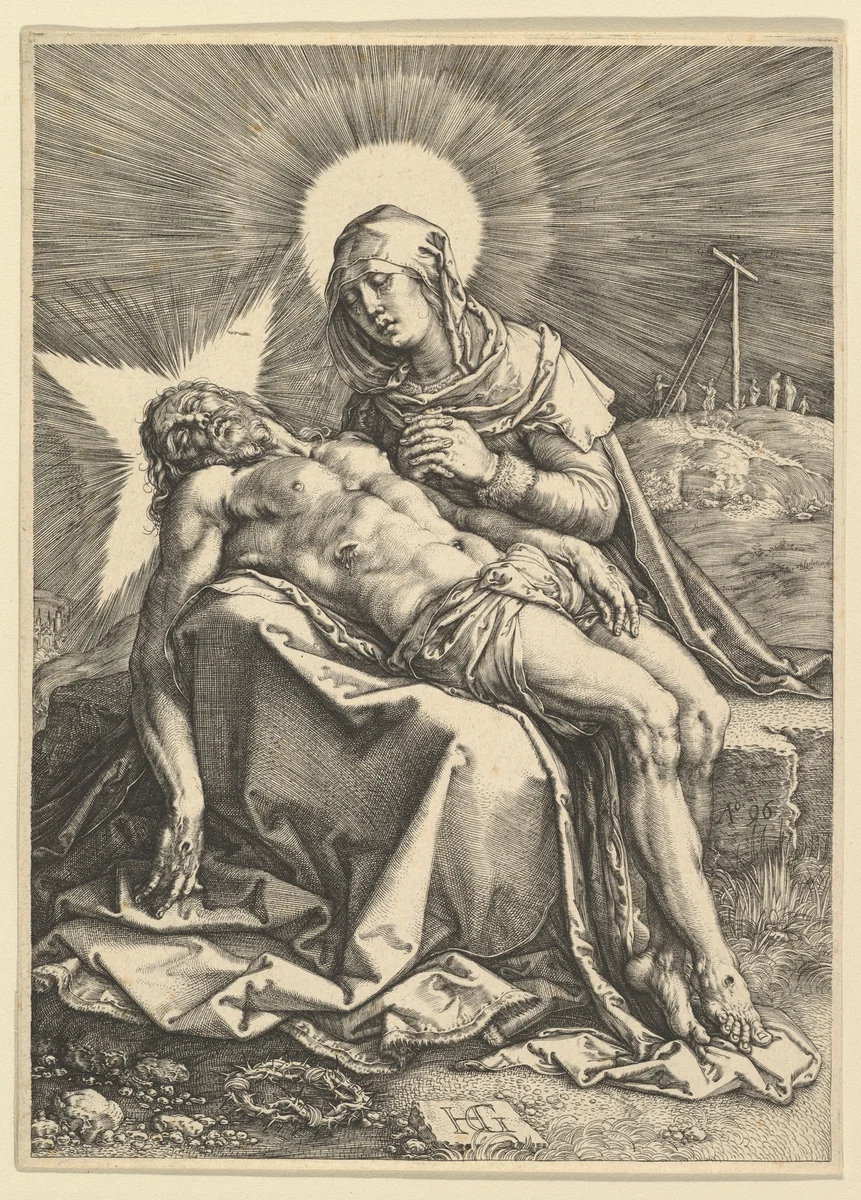 Pietà by Hendrick Goltzius, print, 1596