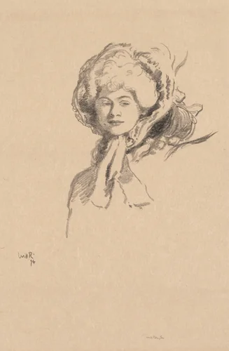 The Millamant or Bonnet and Powder by William Rothenstein, print, 1894