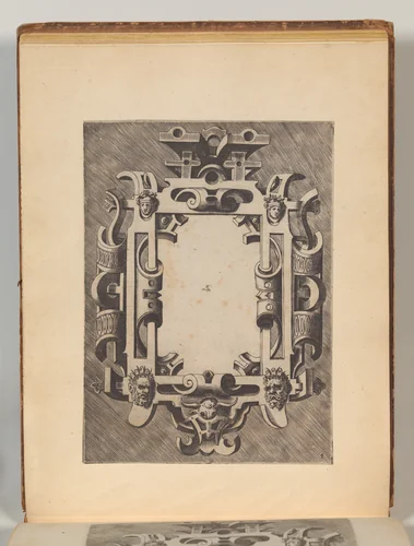 Targhe ed altri ornati di varie e capricciose invenzioni (Cartouches and other ornaments of various and capricious invention, page 25) by Hans Vredeman de Vries, book, 1555