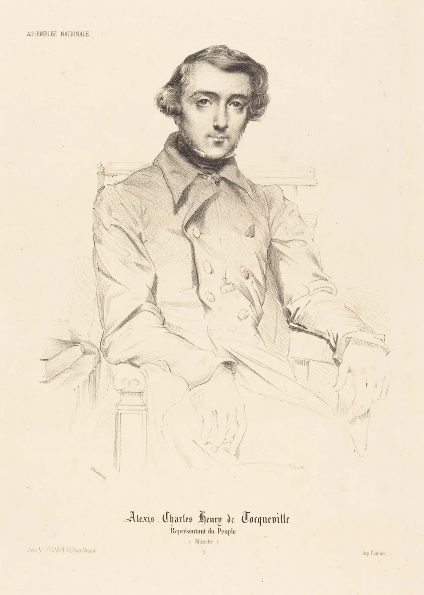 Alexis Charles Henry de Tocqueville by Théodore Chassériau, print, 1848