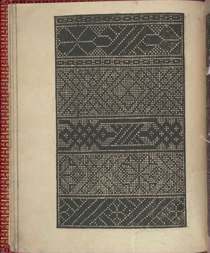 Ce est ung tractat de la noble art de leguille ascavoir ouvraiges de spaigne... page 14 (verso) by Willem Vosterman, book, 1527-1540