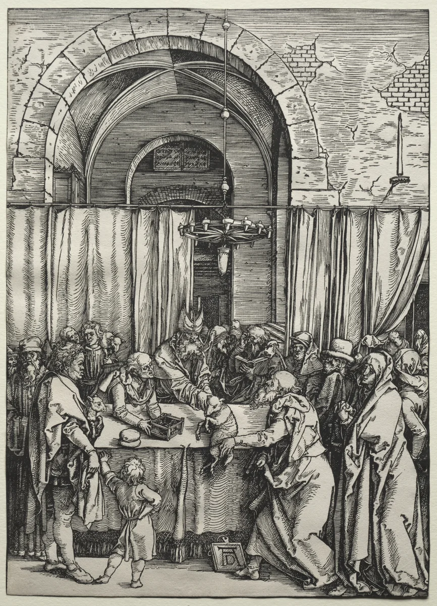 Joachim's Offering Rejected by the High Priest by Albrecht Dürer, print, 1504-1505