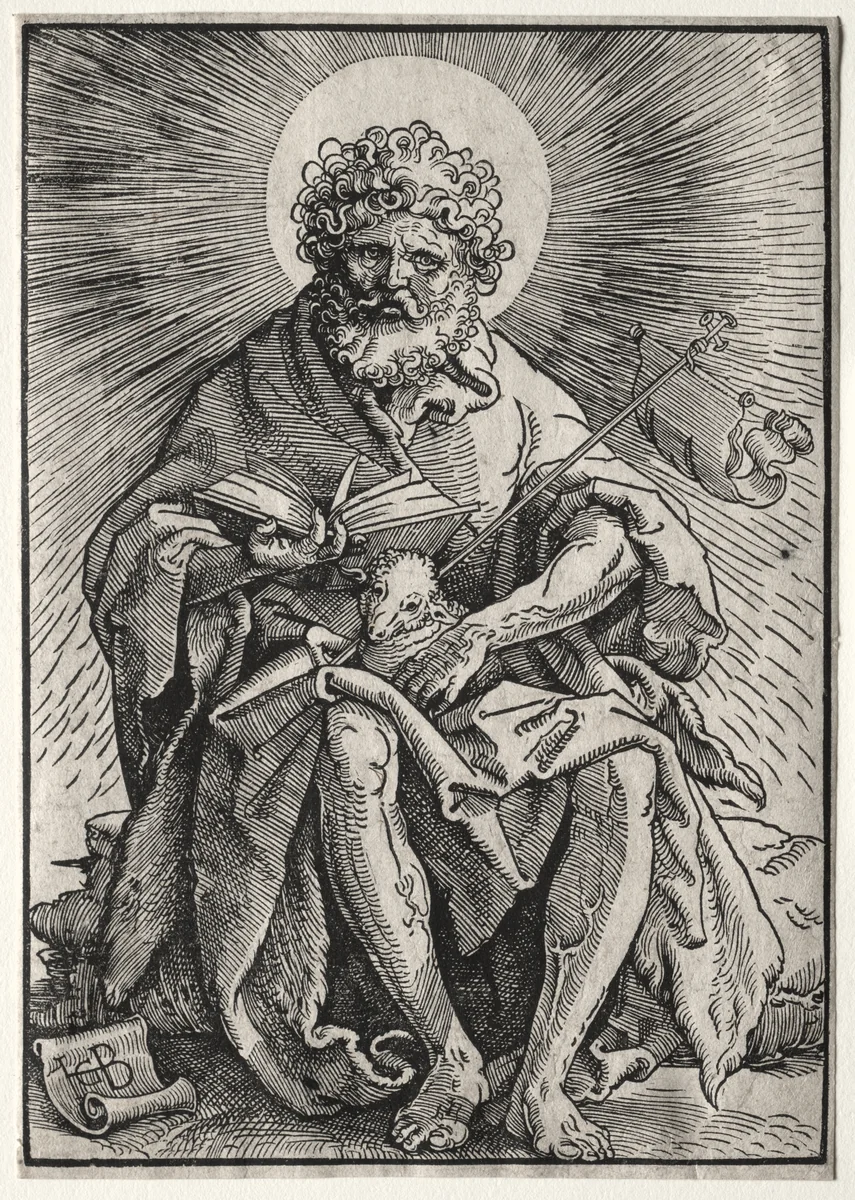 St. John the Baptist by Hans Baldung, print, 1518-1519
