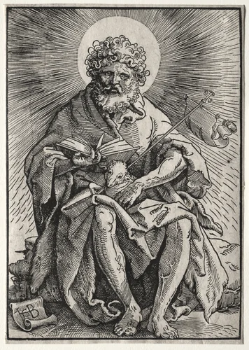 St. John the Baptist by Hans Baldung, print, 1518-1519