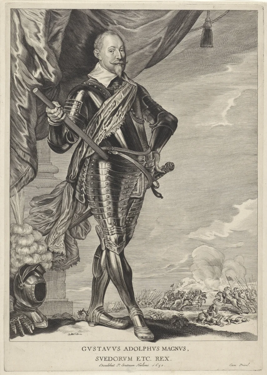 Gustaaf II Adolf, koning van Zweden by Cornelis Visscher, print, 1650