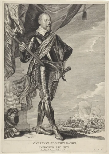 Gustaaf II Adolf, koning van Zweden by Cornelis Visscher, print, 1650