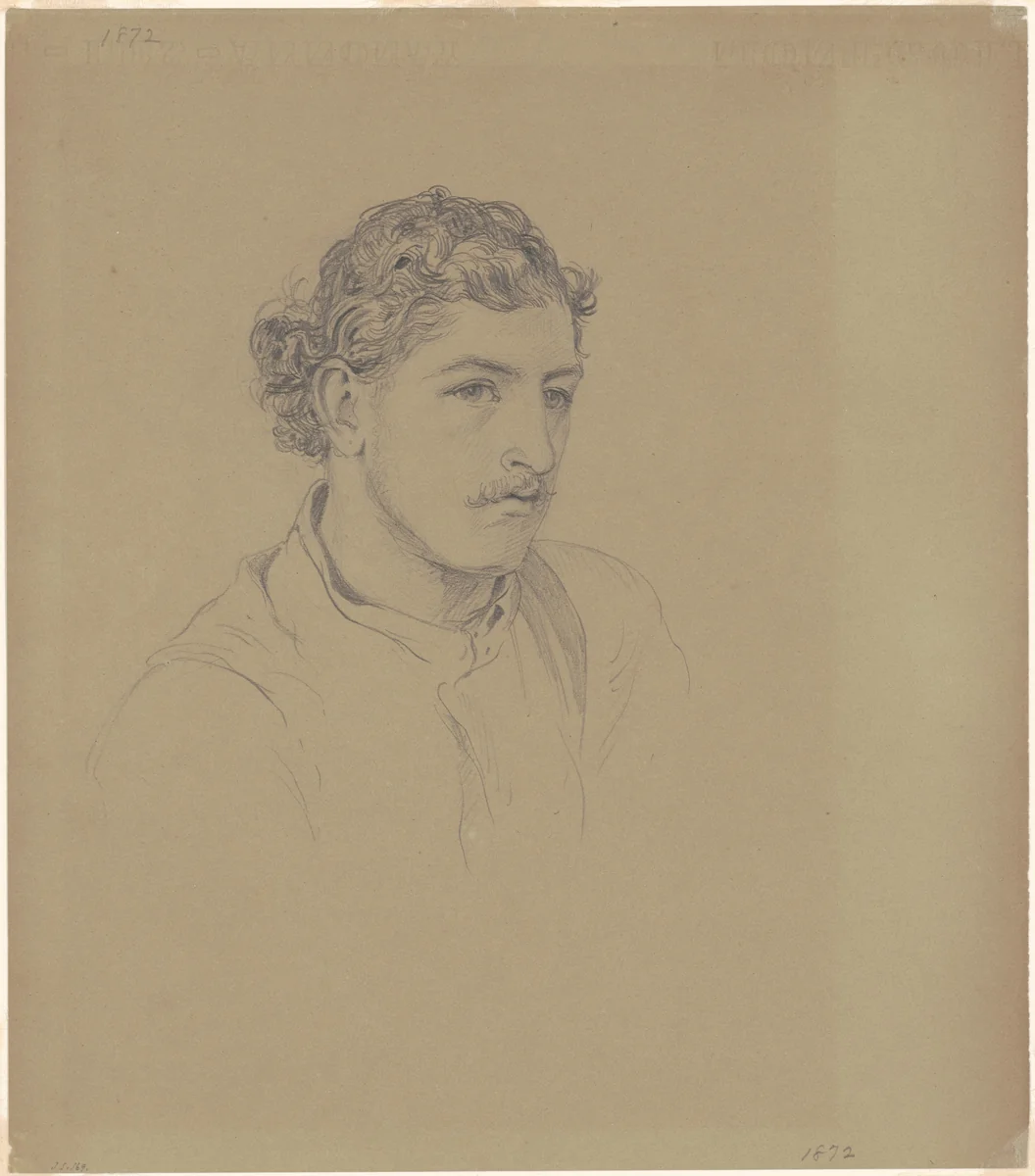 Man with Curly Hair by John Singer Sargent, drawing, 1872