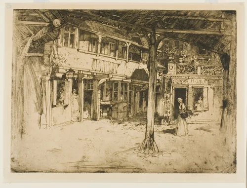 Cour des bons Enfants, Rouen by David Young Cameron, print, 1897