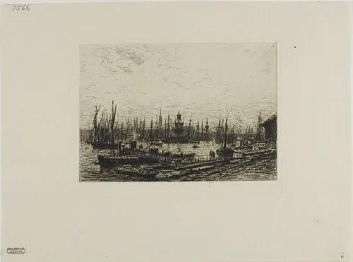 Port of Bordeaux by Maxime Lalanne, print, 1869