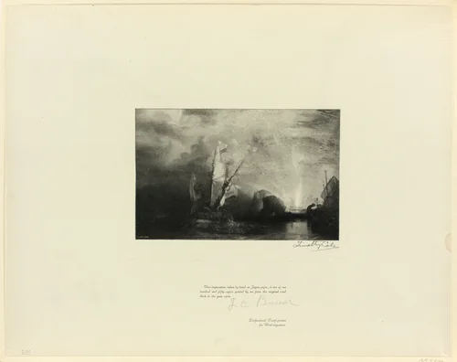 Ulysses Deriding Polyphenus, from Old English Masters by Timothy Cole
Joseph Mallord William Turner, print, 1900