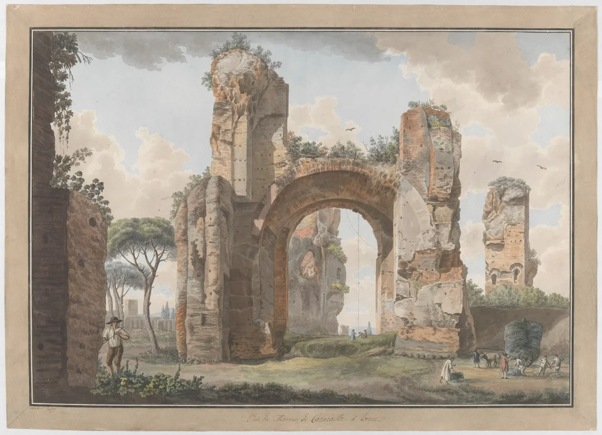 Interior of the Baths at Caracalla by Giovanni Volpato, print, 1775-1785