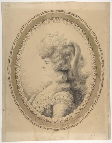 Portrait of Madame Dugazon as Nina by Joseph Jean Bernard, drawing, 1788