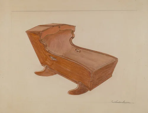 Hooded Cradle by Columbus Simpson, index of american design, 1935-1942